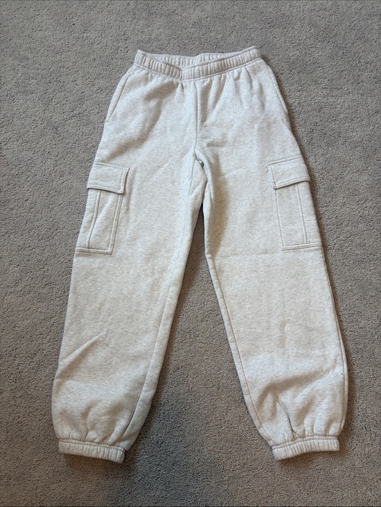 Tuff Athletics Pants - Tuff Athletics Light Gray Cargo Jogger Sweatpants